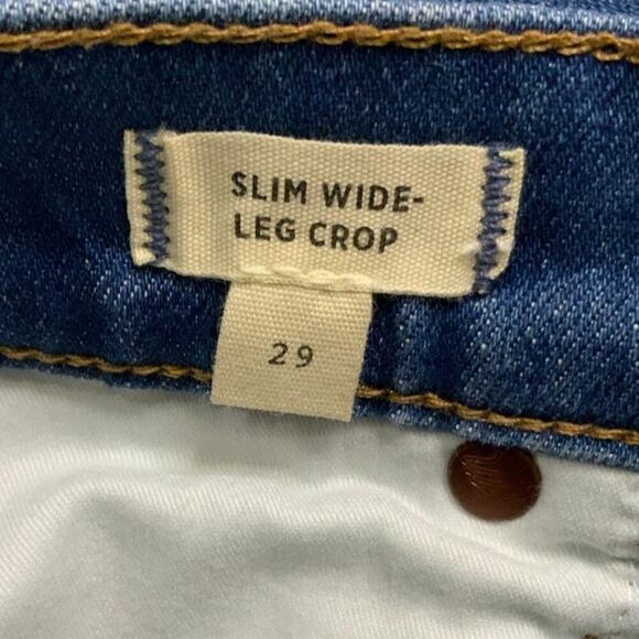 Madewell Jeans Womens 29 Slim Wide Crop Button Fly Mid Wash Streetwear Denim NWT - Picture 9 of 15